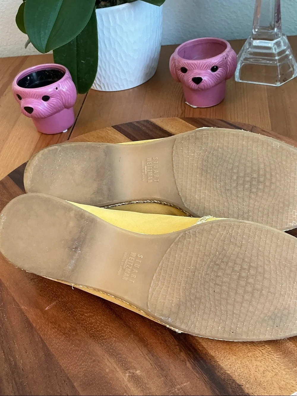 Stuart Weitzman Goldenrod Suede Tipadrille Espadrille Flats 9